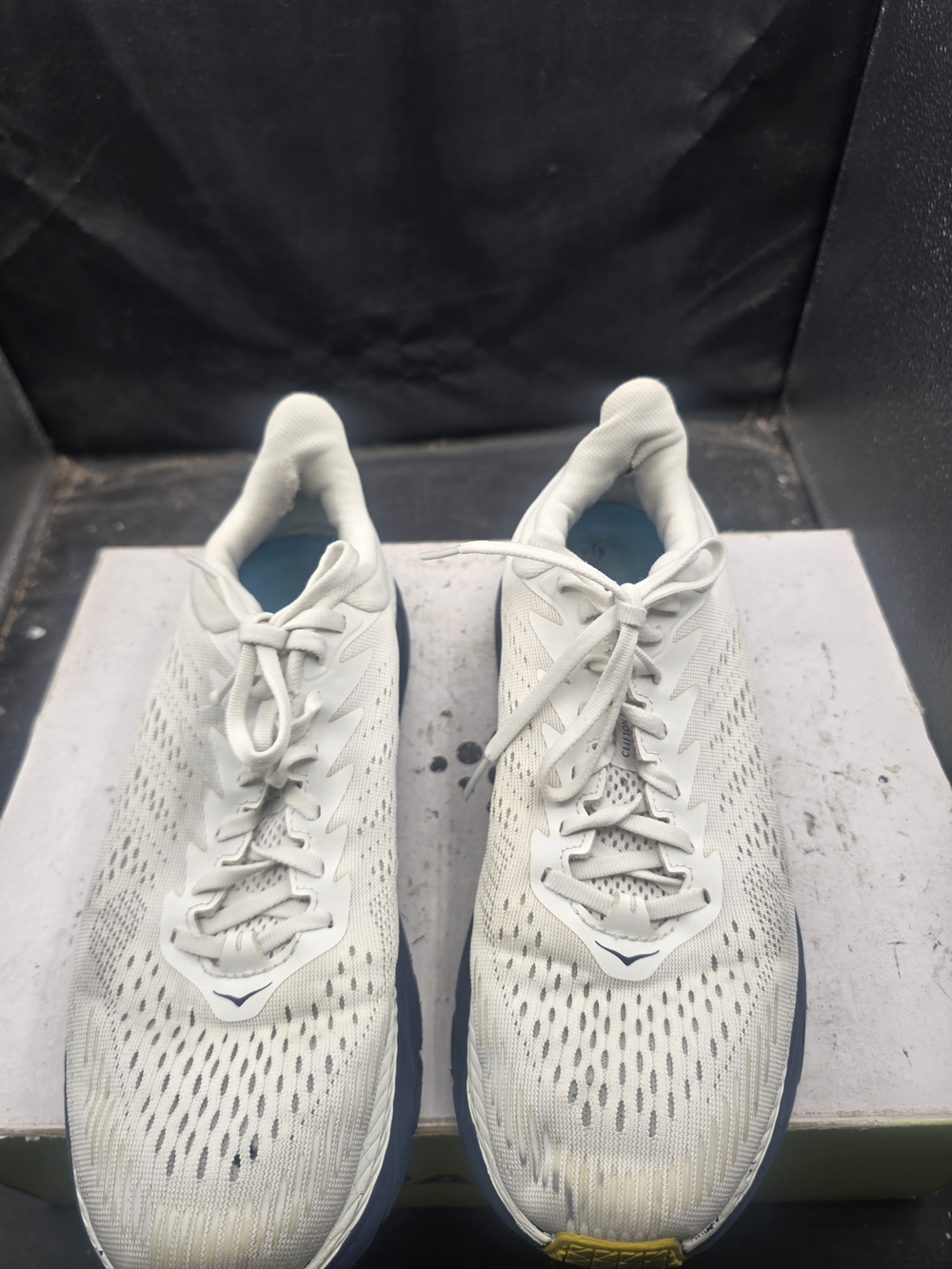 Hoka One One White and Blue Men's Running Sneakers